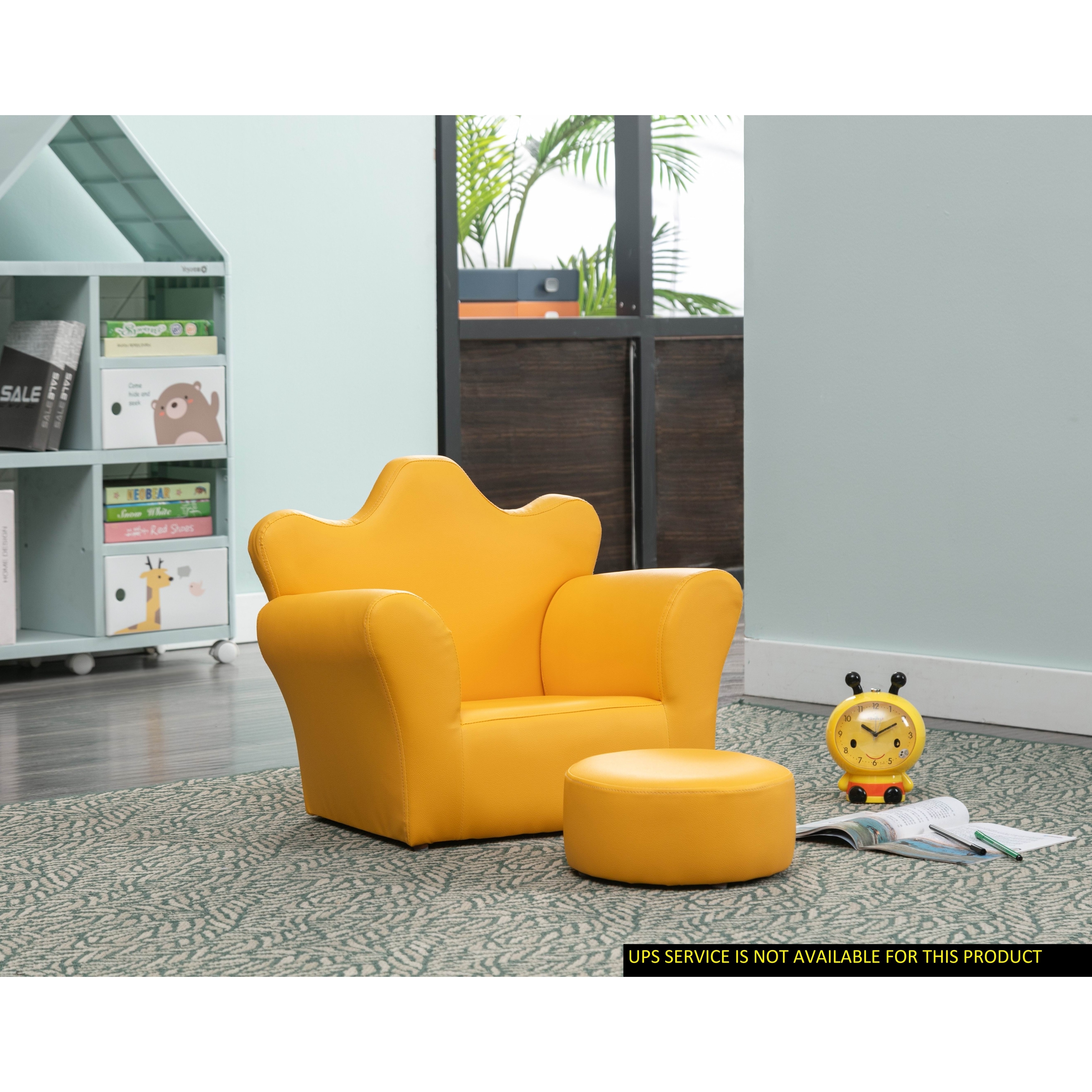 Crown Shape 1pc Chair with Ottoman for Kids Bed Bath Beyond