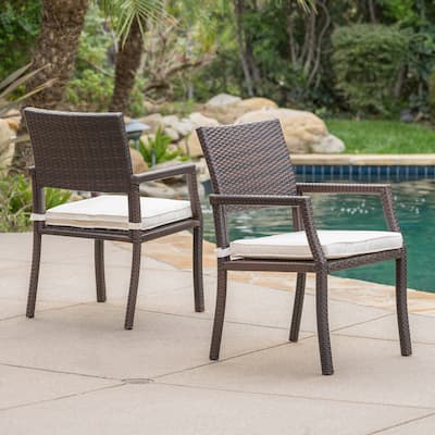Outdoor Patio Wicker Dining Chair (Set of 2)