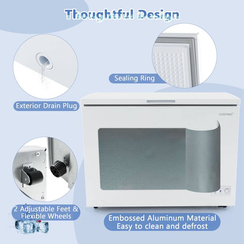 Costway 10 Cu. Ft. Chest Compact Freezer with 7-Level Temperature, - See Details