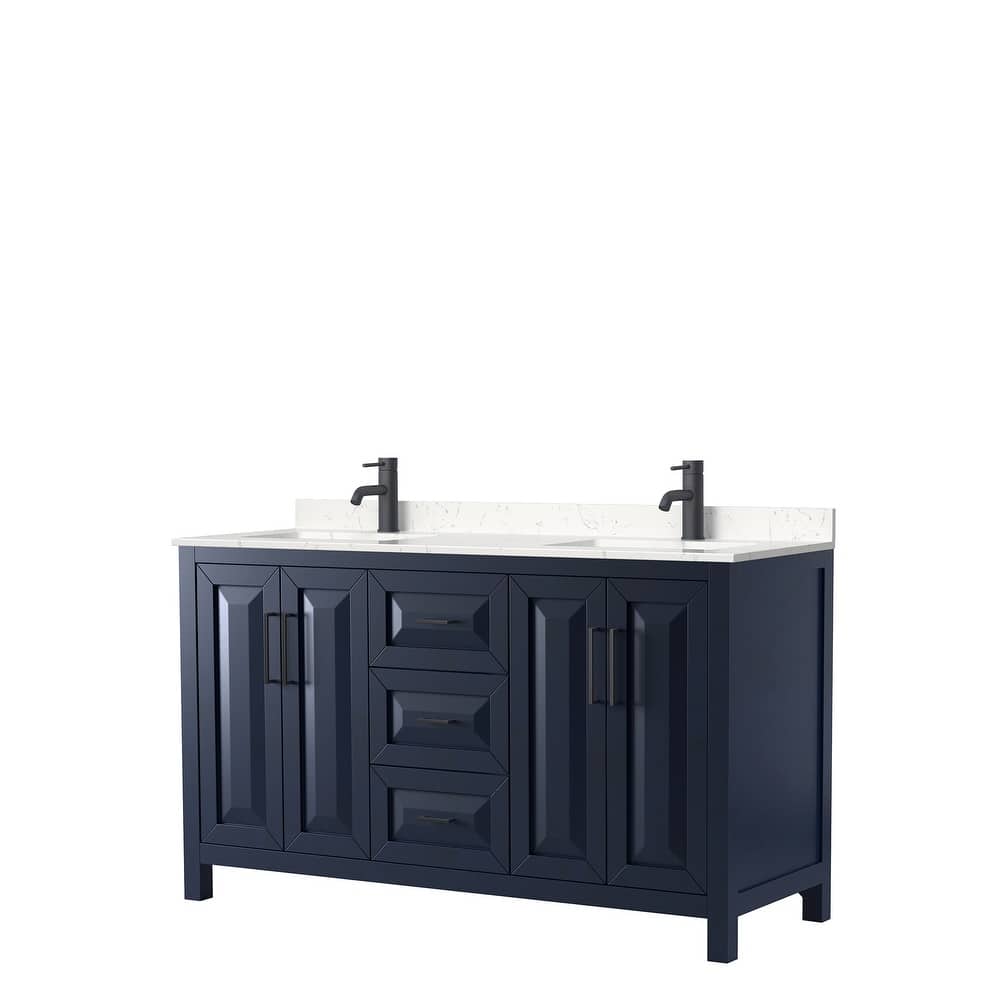 Daria 60 Inch Double Vanity, Cultured Marble Top