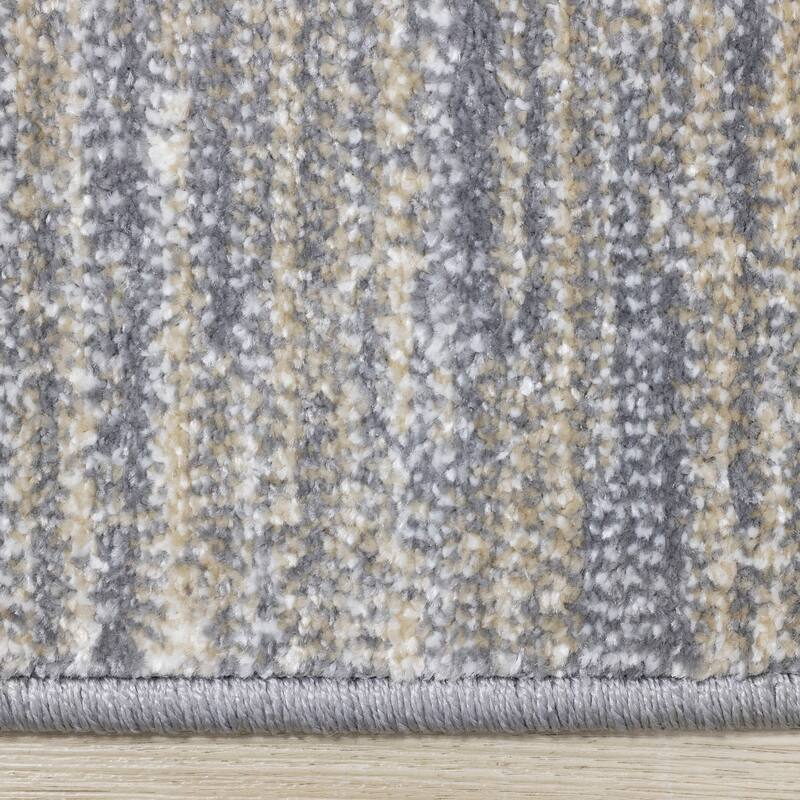Dayton Collection - Grey/Cream/Beige Banded Rug