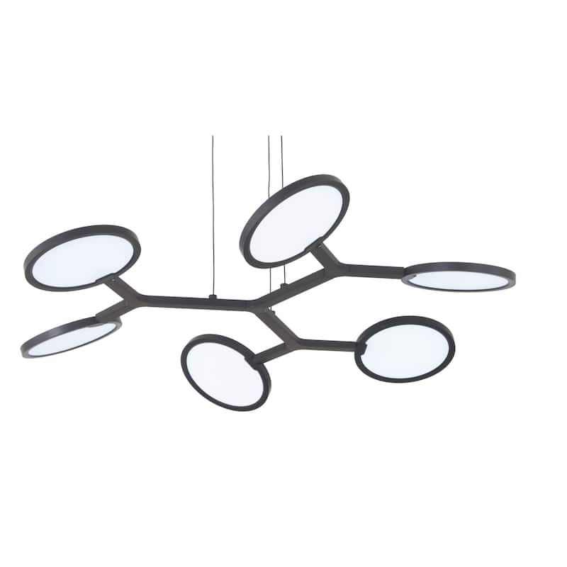Kovacs P1950-L Bandalore 6 Light 16" Wide LED Abstract Chandelier - Coal