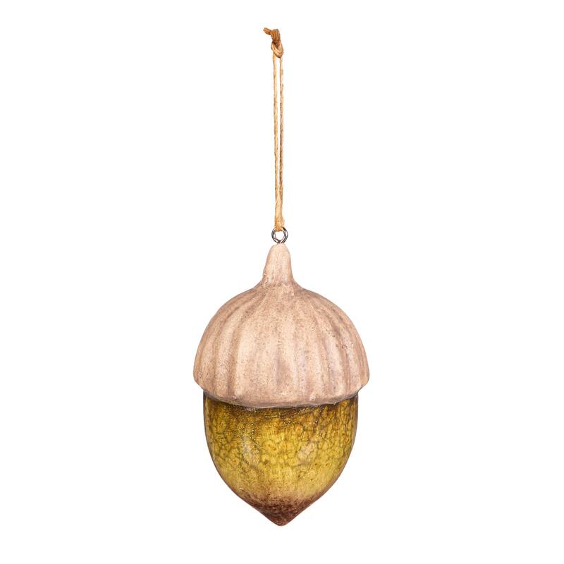 3.75" Ceramic Hanging Decor Set, Acorn
