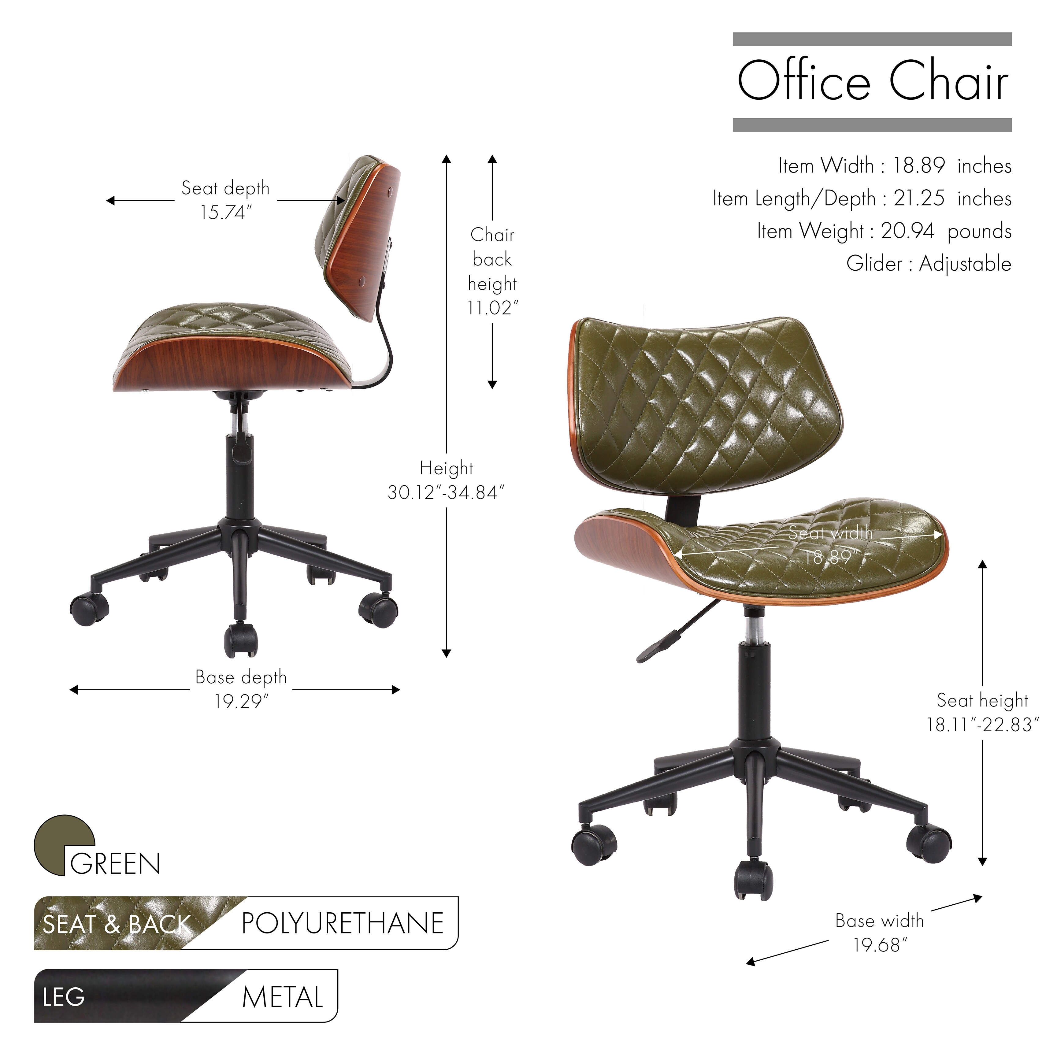 Porthos Home Office Chair Bentwood Walnut Veneer Style Deluxe Comfort Overstock 22650478