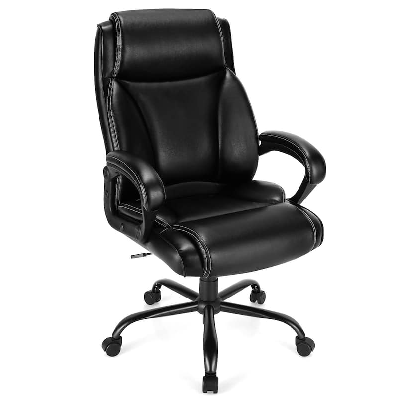 Costway 400 LBS Big & Tall Leather Office Chair Adjustable High Back - See Details