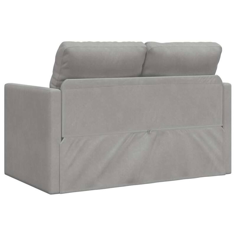 vidaXL Floor Sofa Bed 2-in-1 Light Grey 122x204 x 21.7 " Velvet - 122 x 70 x 21.7 "
