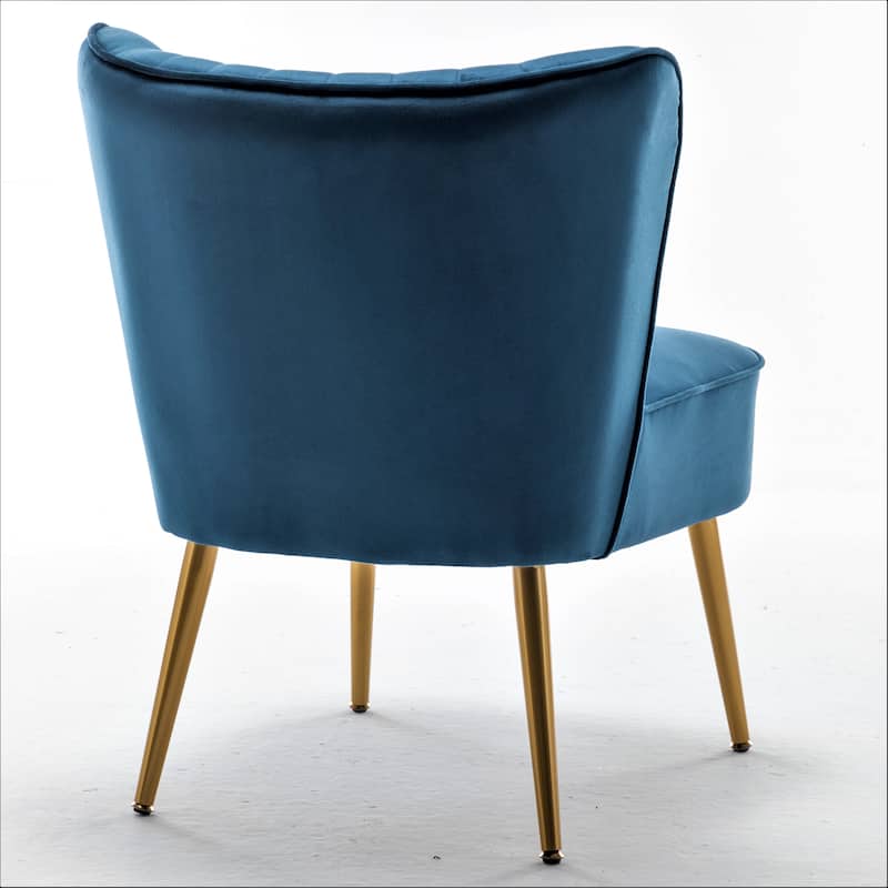 Sauter 23.2" Wide Mid-Century Modern Microfiber Accent Chair with Metal Leg
