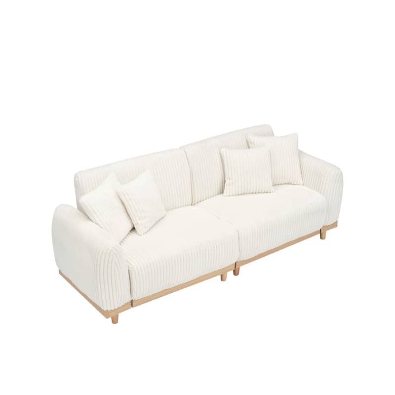 85" Corduroy Upholstered Three-Seat Sofa（New）