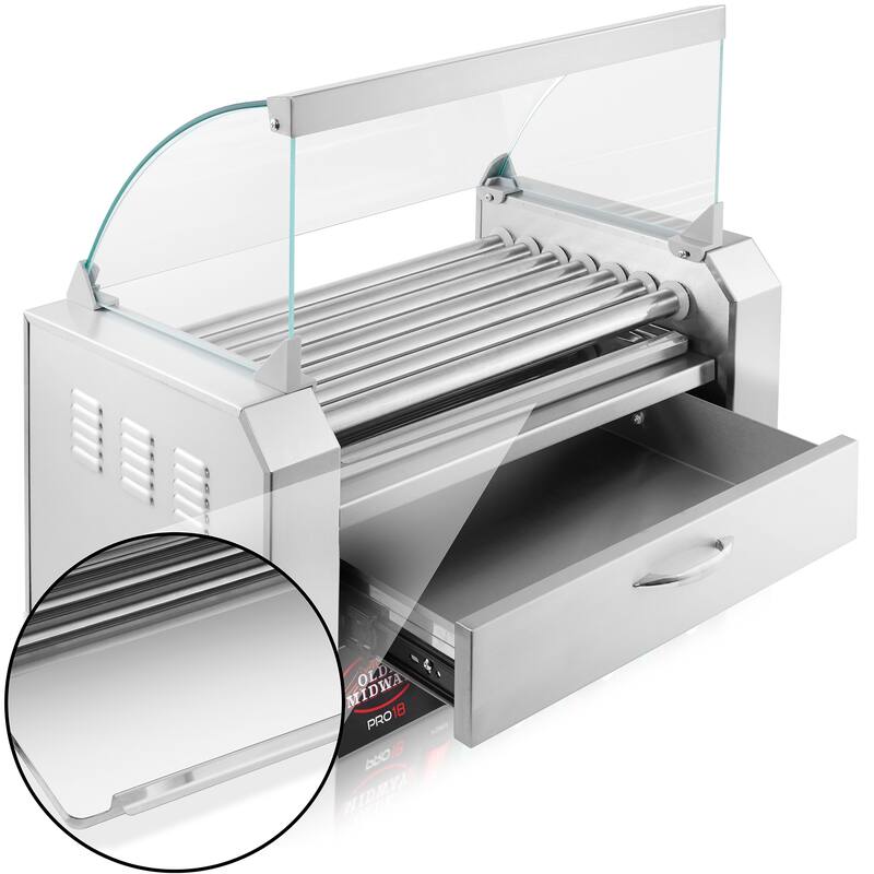 Electric Hot Dog Roller Grill Cooker Machines with Bun Warmer