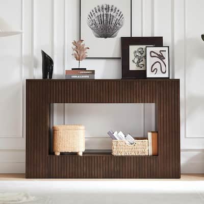 Modern Console Table, 55" Wood Entryway Table with Storage, Narrow Long Sofa Table Behind Couch Table for Foyer, Hallway