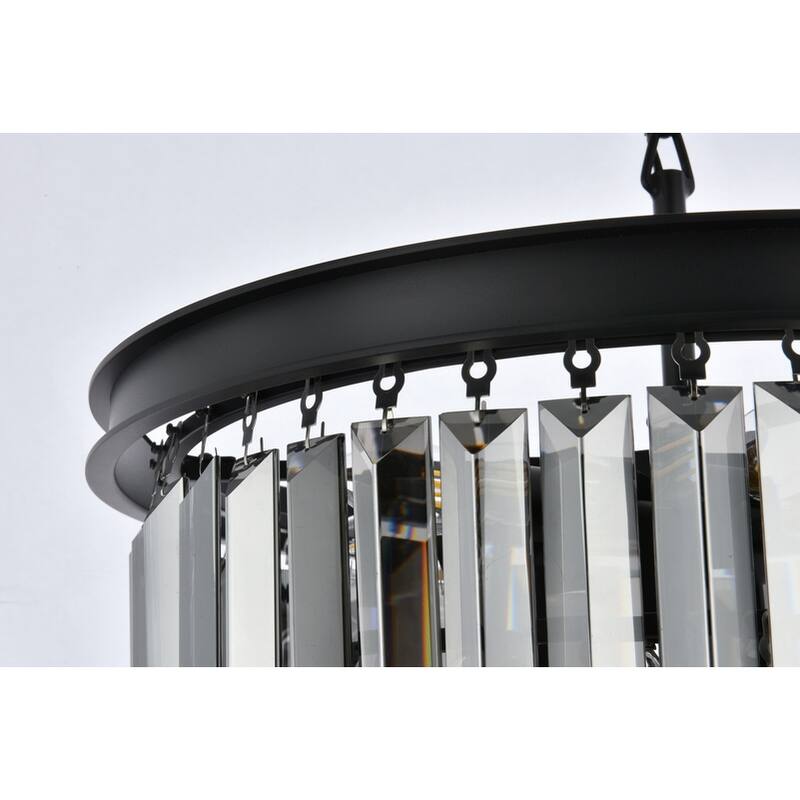 Royce Edge 9-Light Matte Black Chandelier