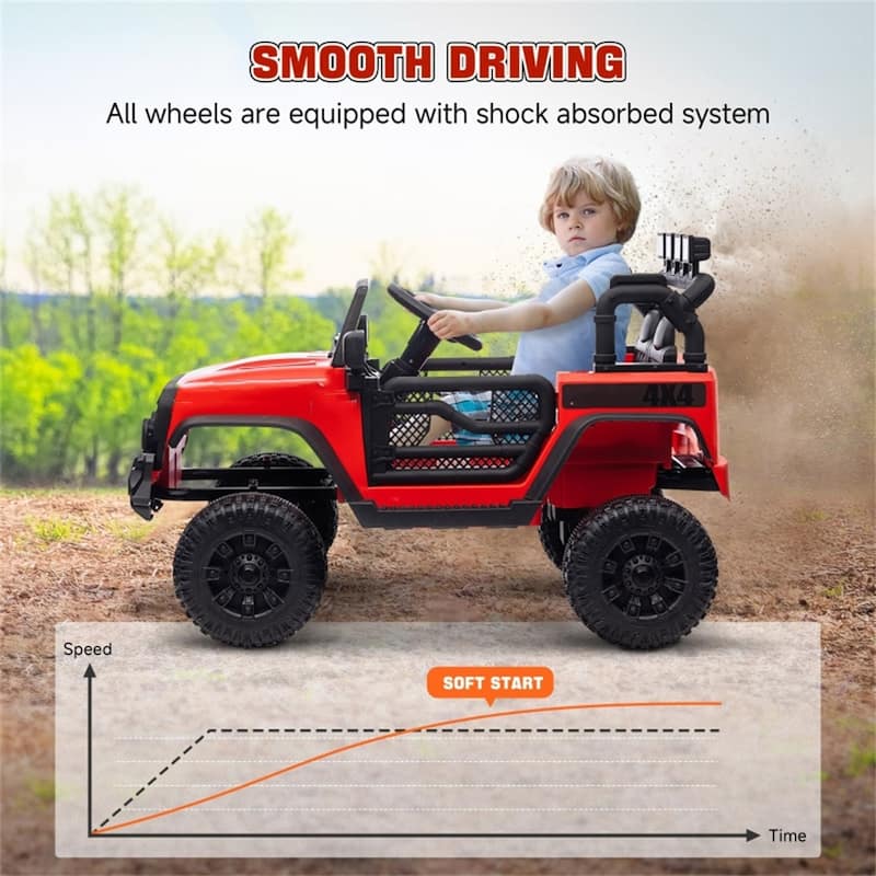 Kids Ride-On Car SUV Design with 2 Motors and Shock-Absorbing Wheels Remote Control - 39.4" L x 24.8" W x 25.6" H