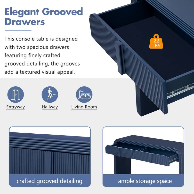 Smooth Surface Entry Table with Adjustable Legs