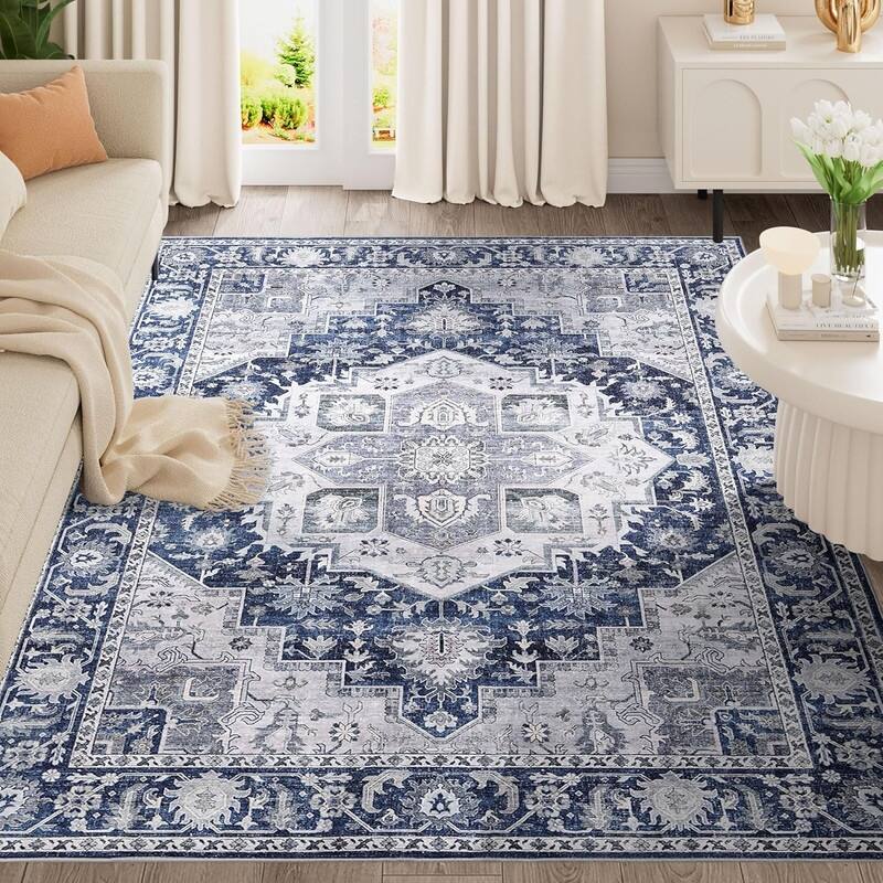 5x7 Rugs for Living Room, Soft Non-Slip Washable Area Rugs - 5x7