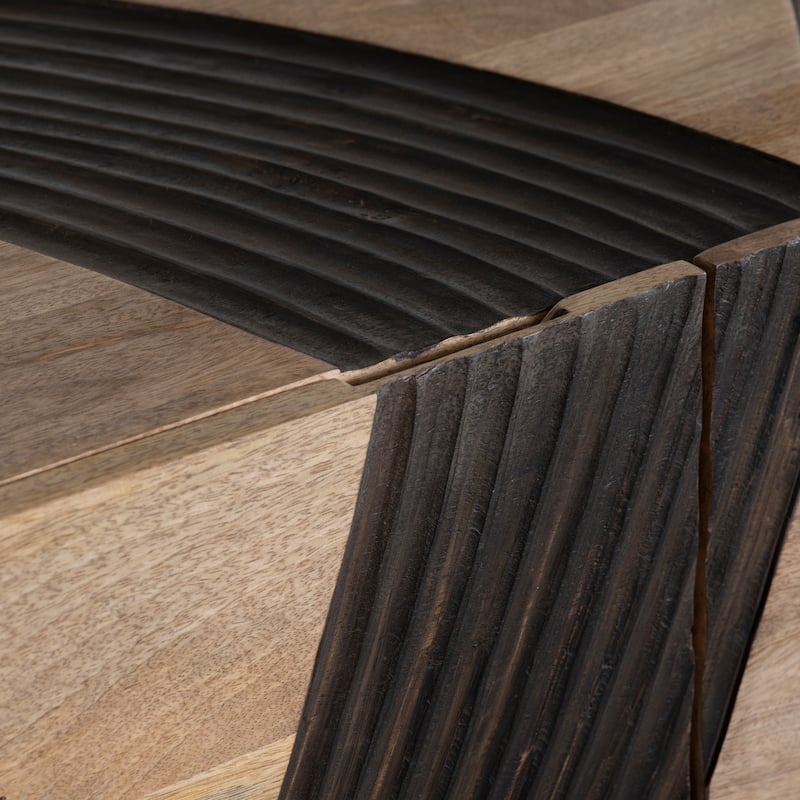 80 in. Brown Solid Wood 4 Door Media Credenza_Sideboard