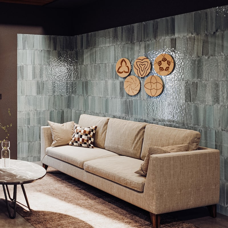 Merola Tile Luca Jade 3-1/8" x 12-3/8" Ceramic Wall Tile
