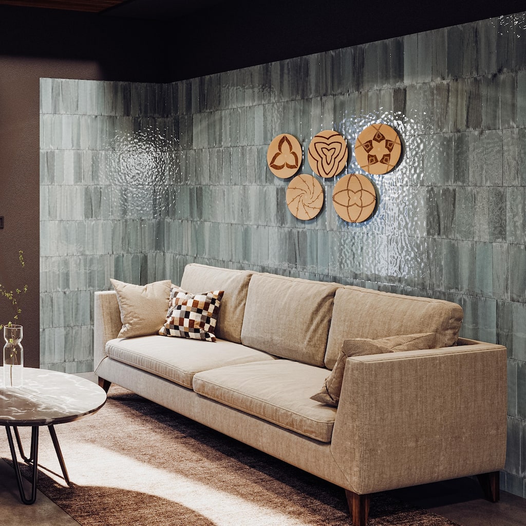 Merola Tile Luca Jade 3-1/8" x 12-3/8" Ceramic Wall Tile