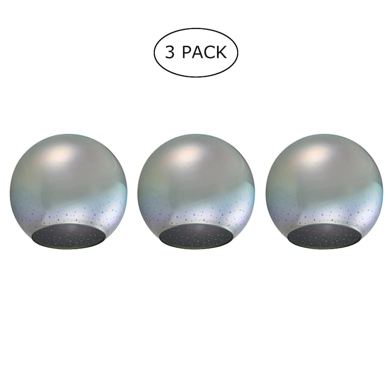 Pendant Shade for Mini Pendant Light Chandelier Ceiling Light Fixture - 3 Pack - Fireworks Effect Art Glass-Drum