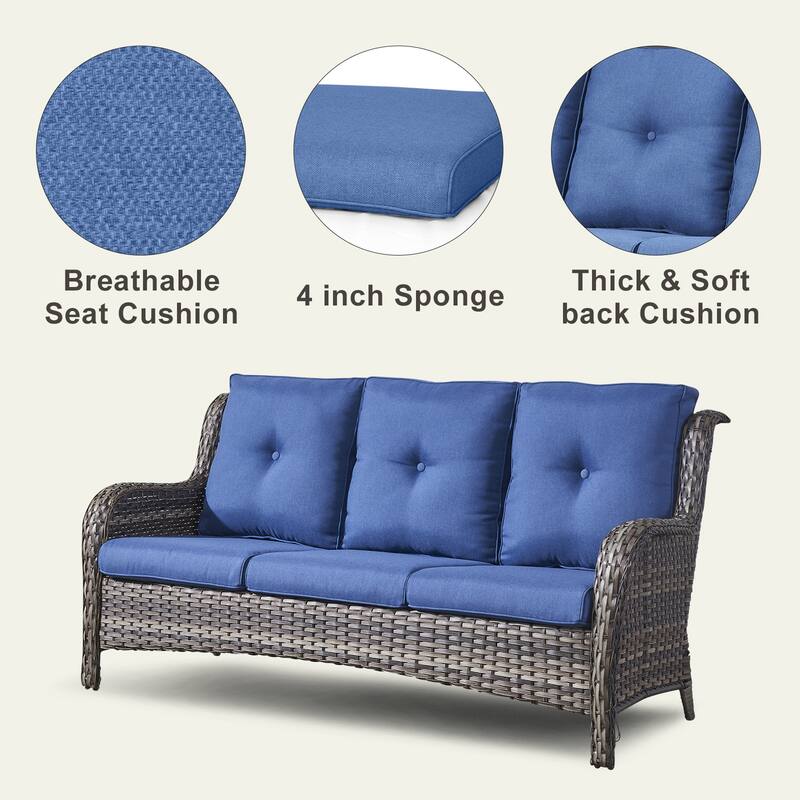 6 Piece Set with Sofa Swivel Chair Ottoman