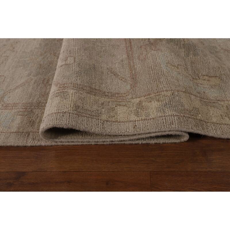 Vegetable Dye Oushak Large Square Area Rug Hand-Knotted Wool Carpet - 12'5"x 12'4"