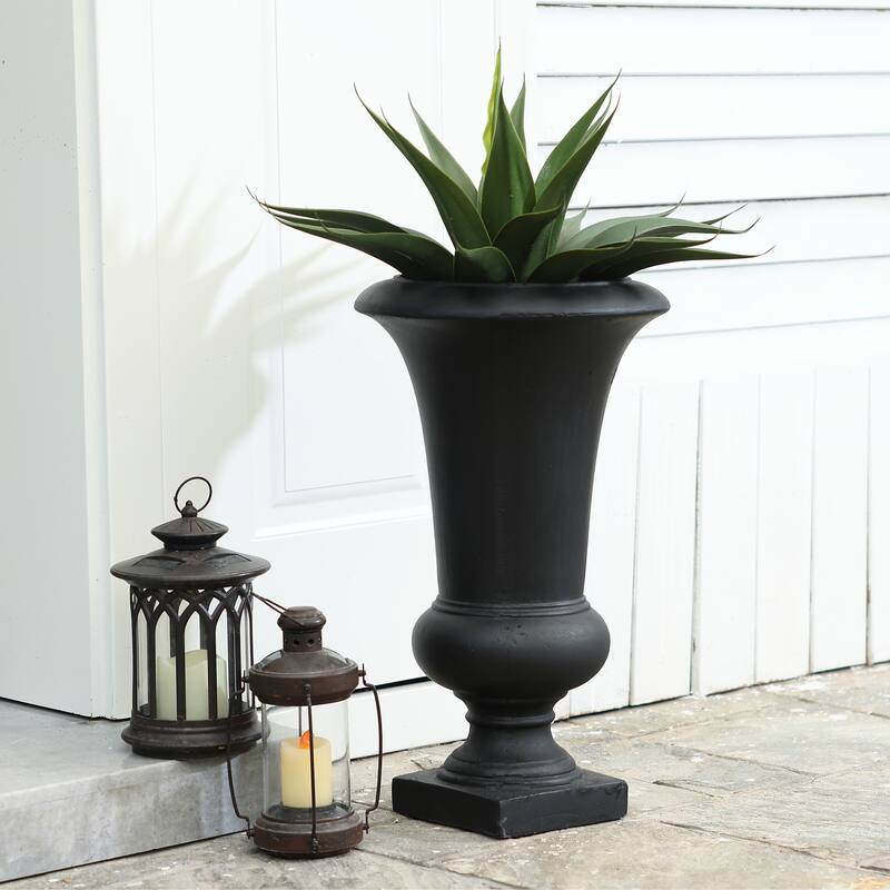 22.75" H Handmade Fiber Stone Tall Urn Planter Pot
