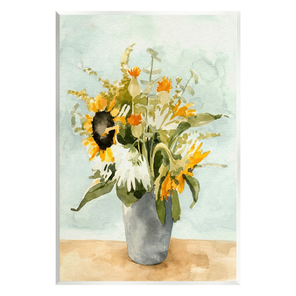 Stupell Mixed Sunflower Bouquet Country Florals Wall Plaque, Design By Emma Caroline