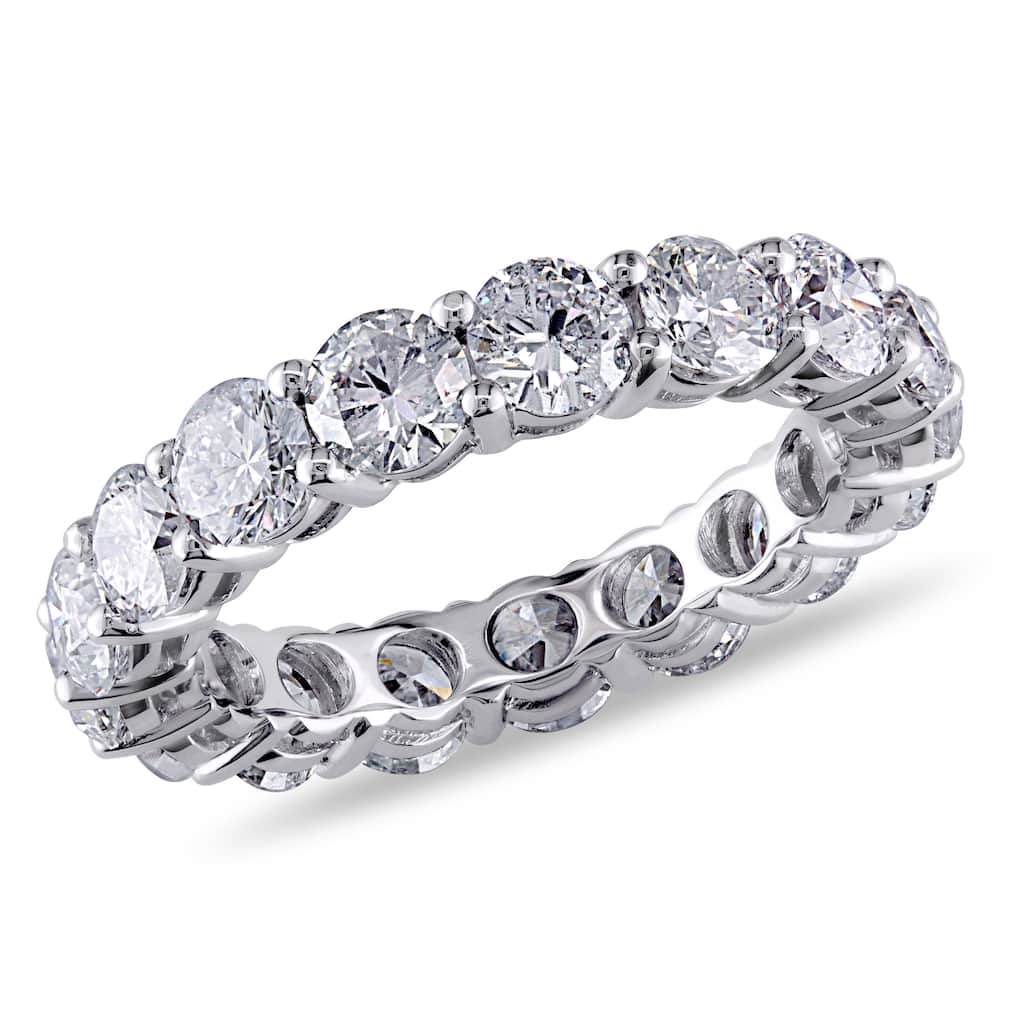 Miadora 18k White Gold Diamond Eternity Ring 4ct TDW GH I1 I2