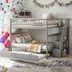 preview thumbnail 1 of 12, 3 Beds In 1 Full Over Full Bunk Bed With Trundle And Staircase,Optimize Storage Space for Bedroom Grey