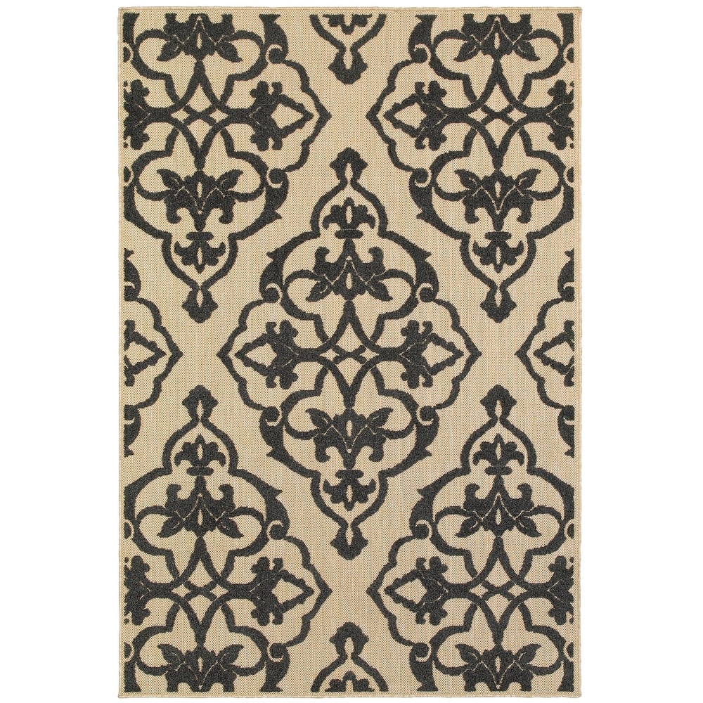 Style Haven Cara Mixed Pile Filigree Medallion Indoor-Outdoor Rug