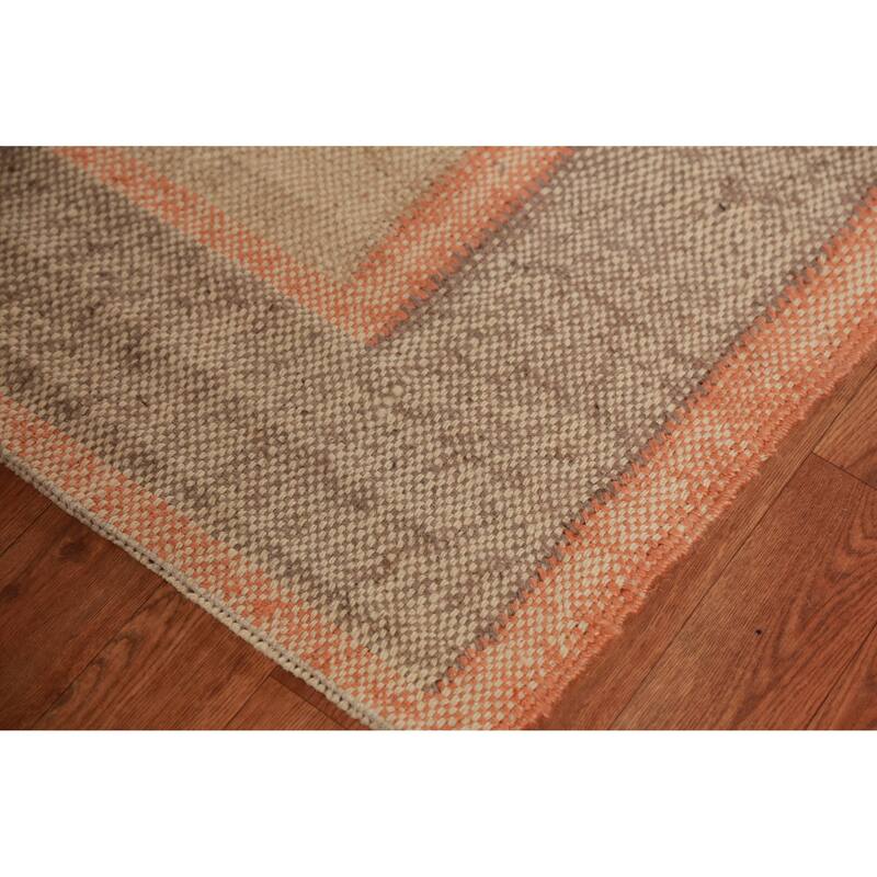 Hand Woven Oriental 100% Jute Carpet Southwestern Modern Navy Blue & Blues Kilim Area Rug - 11' 5'' X 9' 8''