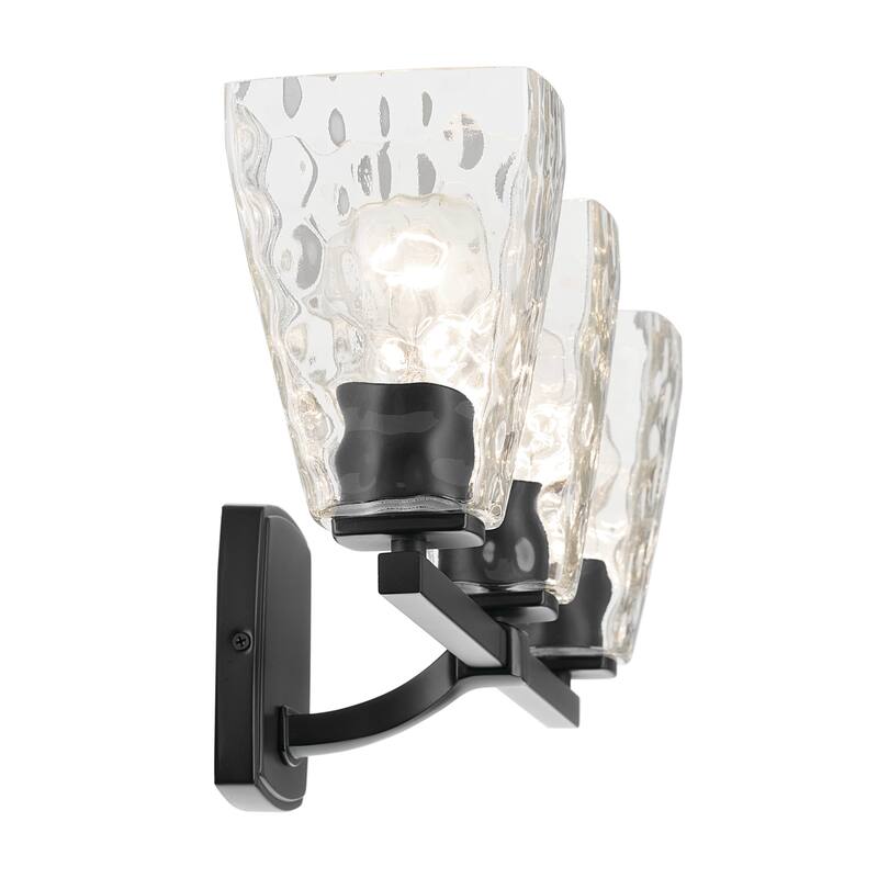 Kichler Lighting Marant 23.75" 3-Light Vanity Light with Clear Water Glass in Black