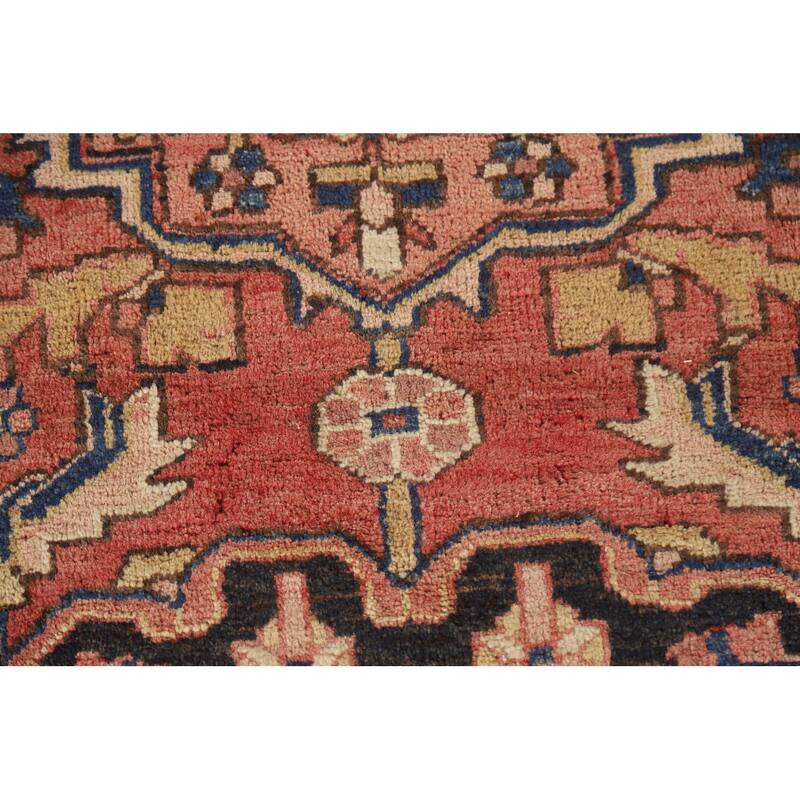 Vegetable Dye Heriz Persian Vintage Runner Rug Hand-knotted Carpet - 3'6"x 10'10"