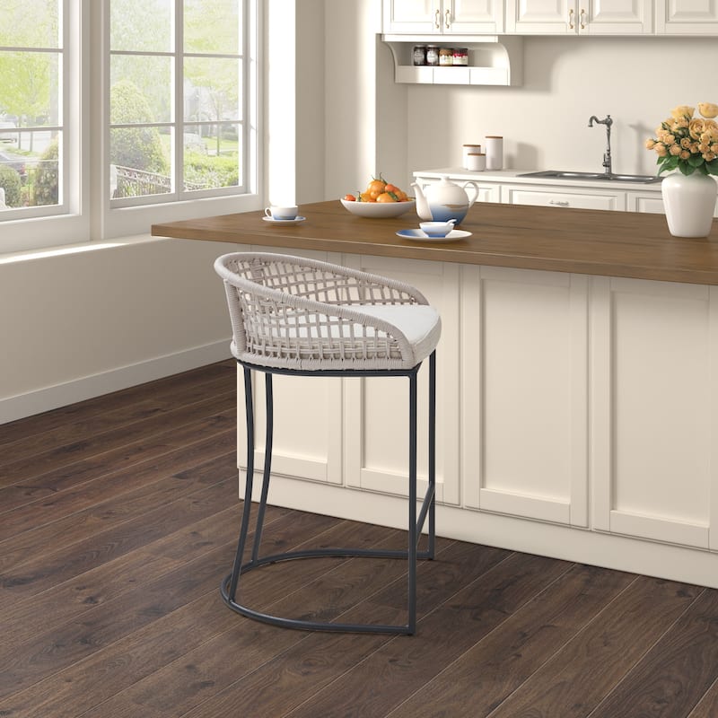 Madison Park Carmel Woven Counter Stool 25" - Natural
