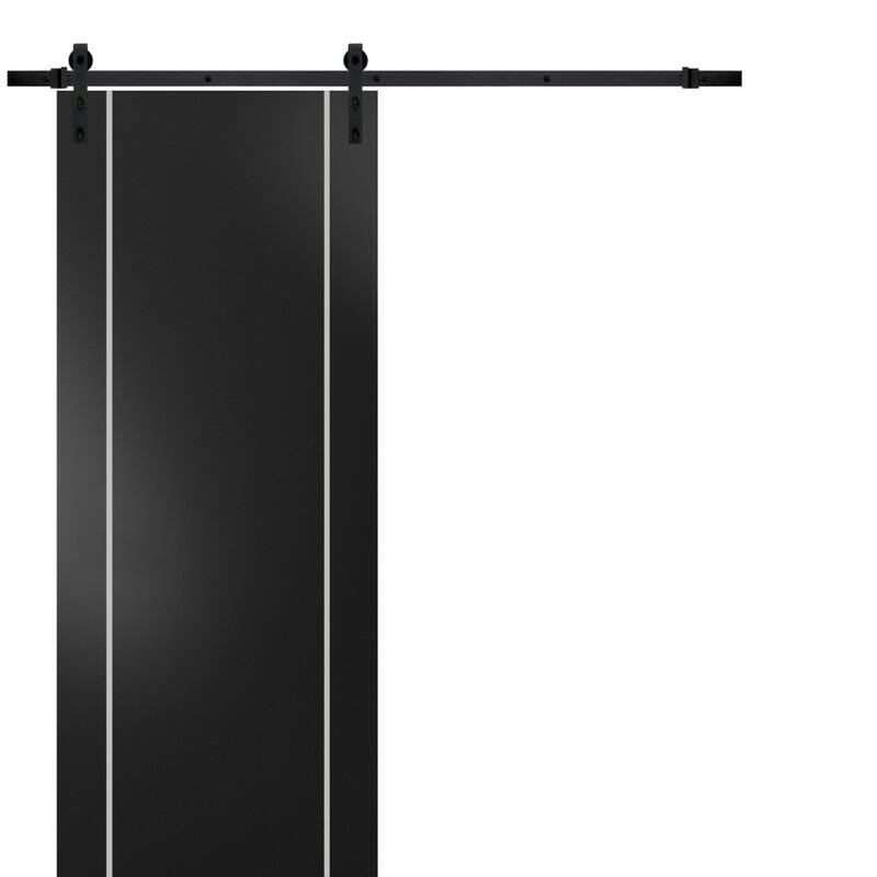 Double Bi-fold Doors Planum 0310 Ginger Ash with Sturdy Tracks - Black - 30" x 80"