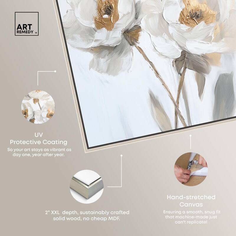Silvered Flora II Canvas by Art Remedy