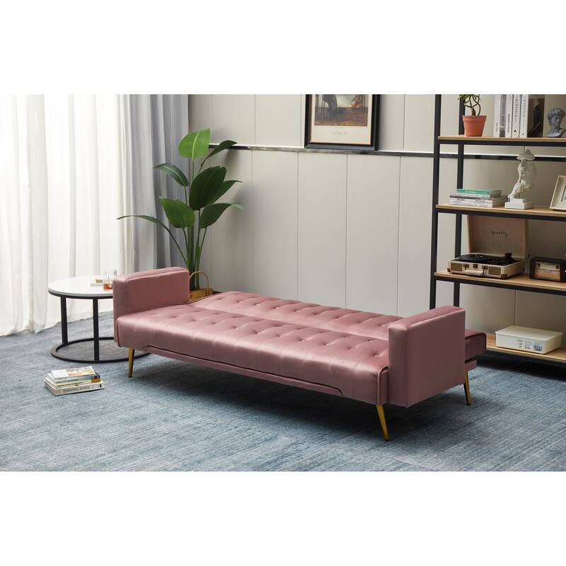 75'' Wide Tufted Velvet Convertible Sleeper sofa