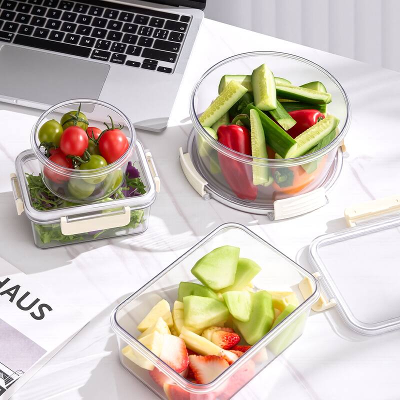 Sorbus BPA-Free Food Storage Container Set, Stackable & Nestable Plastic Containers with Snap-On Lids