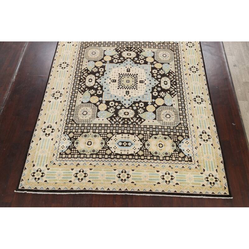Stunning Geometric Khotan Oriental Area Rug Wool Handmade Carpet - 8'9" x 11'8"