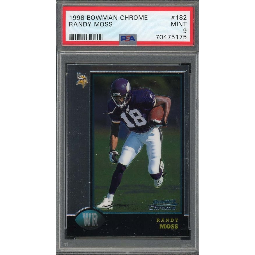 Randy Moss 1998 Bowman Chrome Football Rookie Card RC #182 Graded PSA 9 - 8'6" x 11'6"