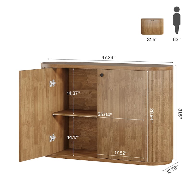 47 Inch TV Stand for TVs up to 55 Inch - 13.7" D x 47.2" W x 31.5" H