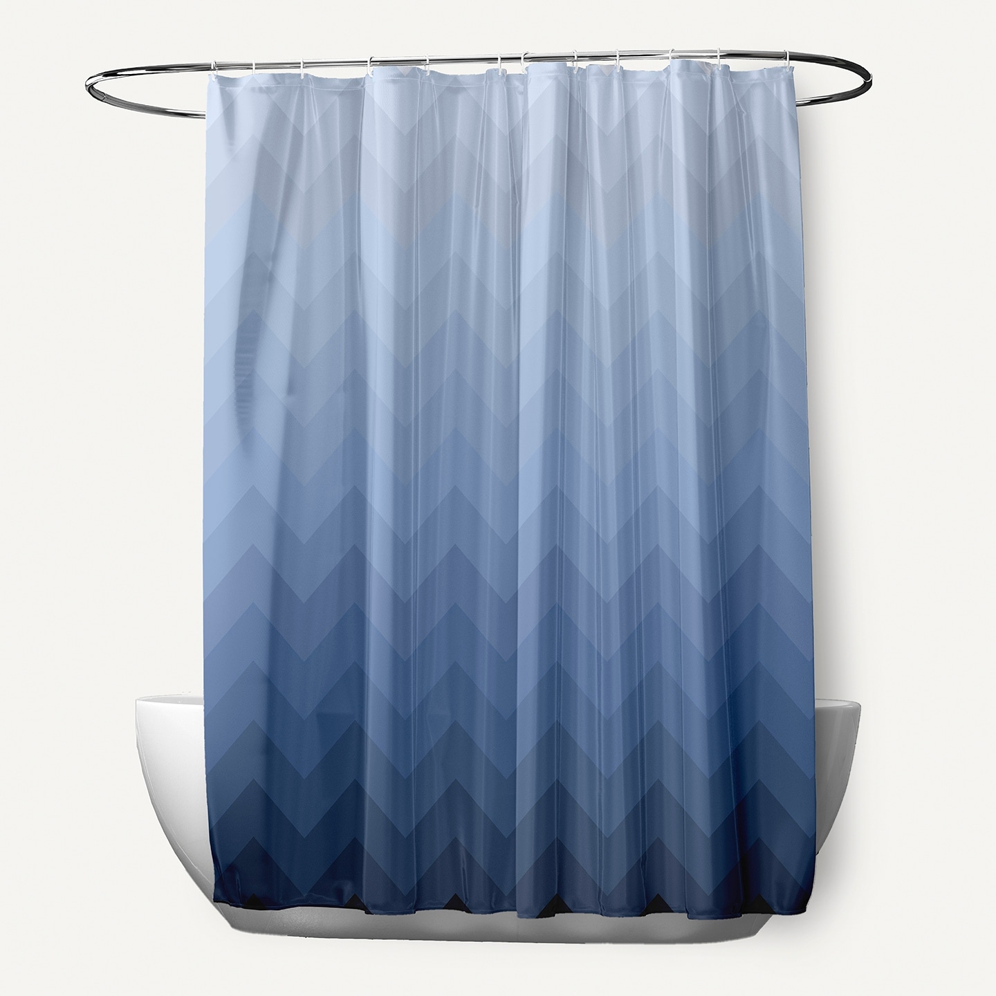 Navy blue store chevron shower curtain