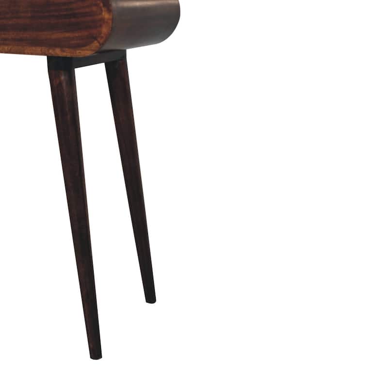 Artisan Furniture Solid Wood Mini California Walnut Dressing Table with Foldable Mirror, Dark brown,1 Drawer