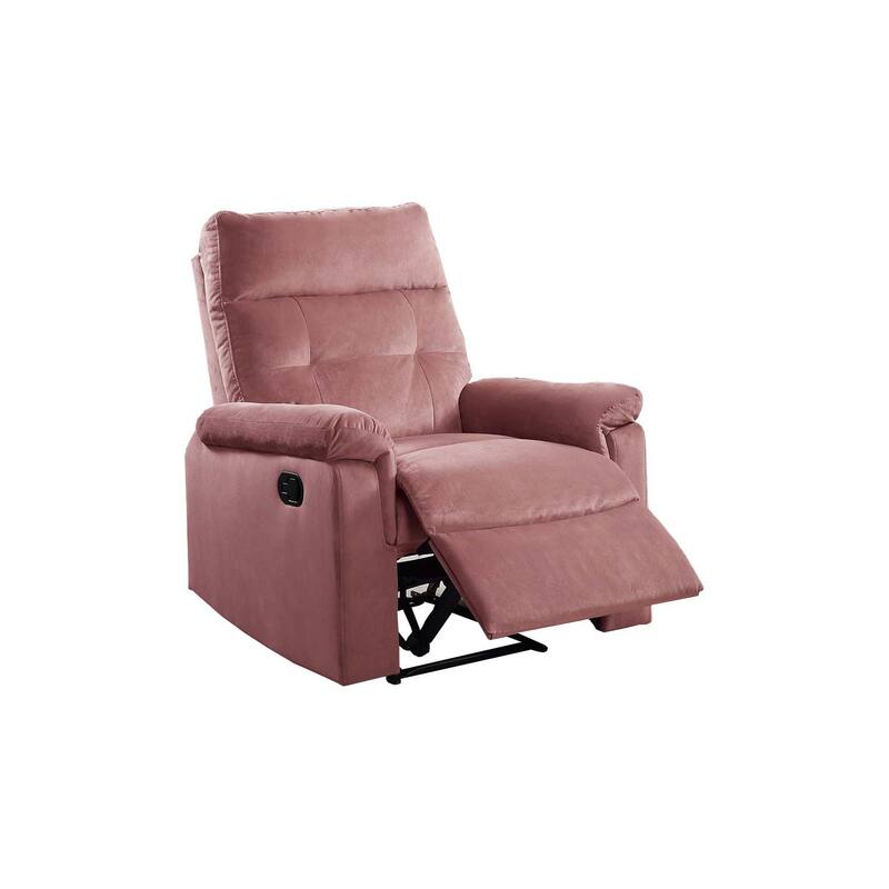 Comfortable Single Recliner with Manual Handle and Velvet Upholstery for Ultimate Relaxation