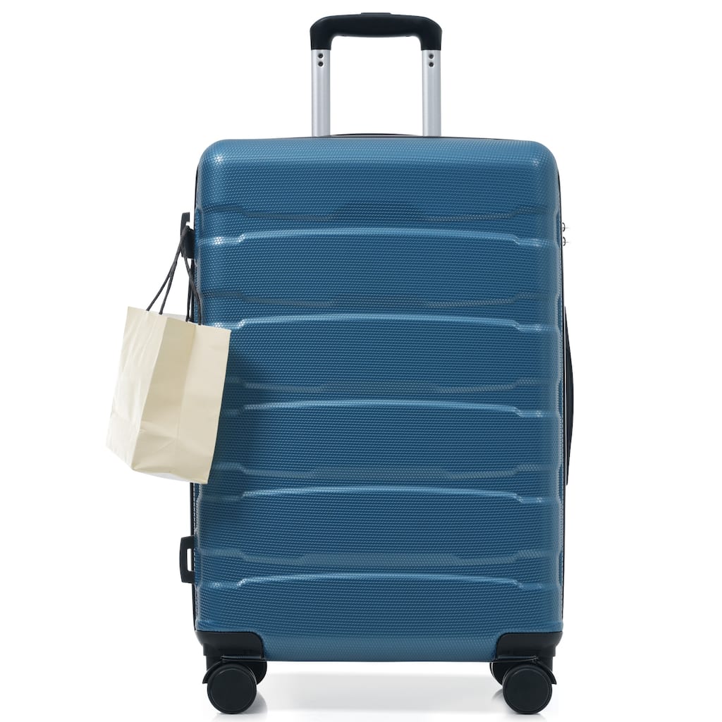 24 Inch Hardshell ABS Checked Luggage, Durable Expandable Travel Suitcase with Spinner Wheels, TSA Lock