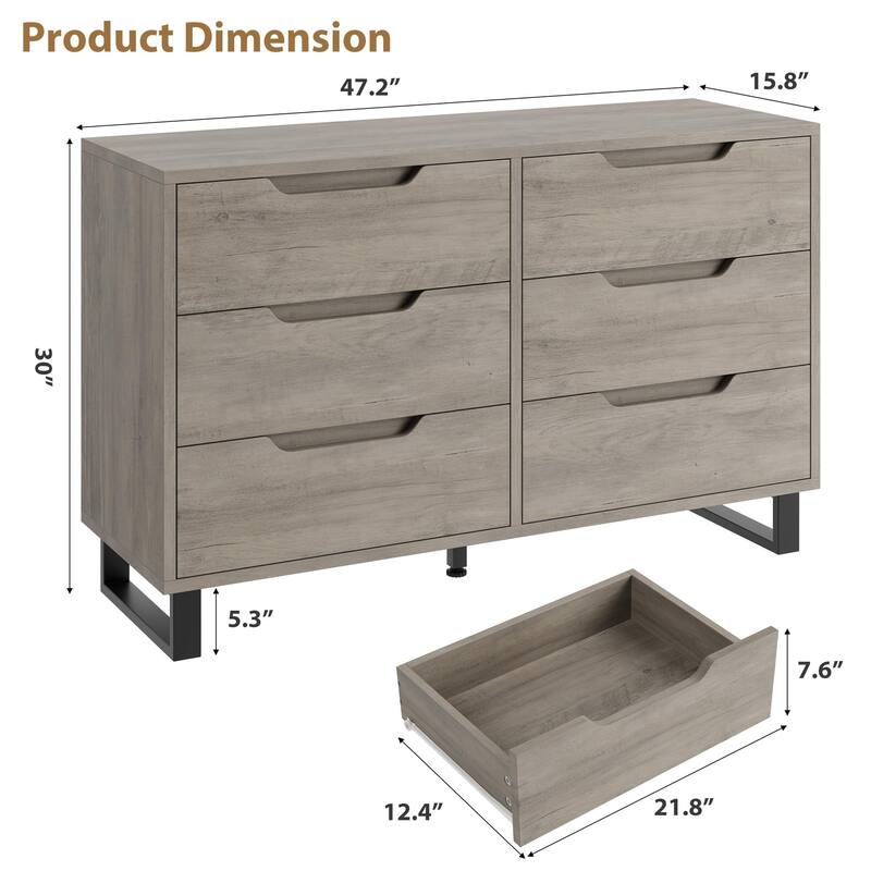4/6 Drawer Dresser, Freestanding Storage Cabinet for Bedroom, Closet
