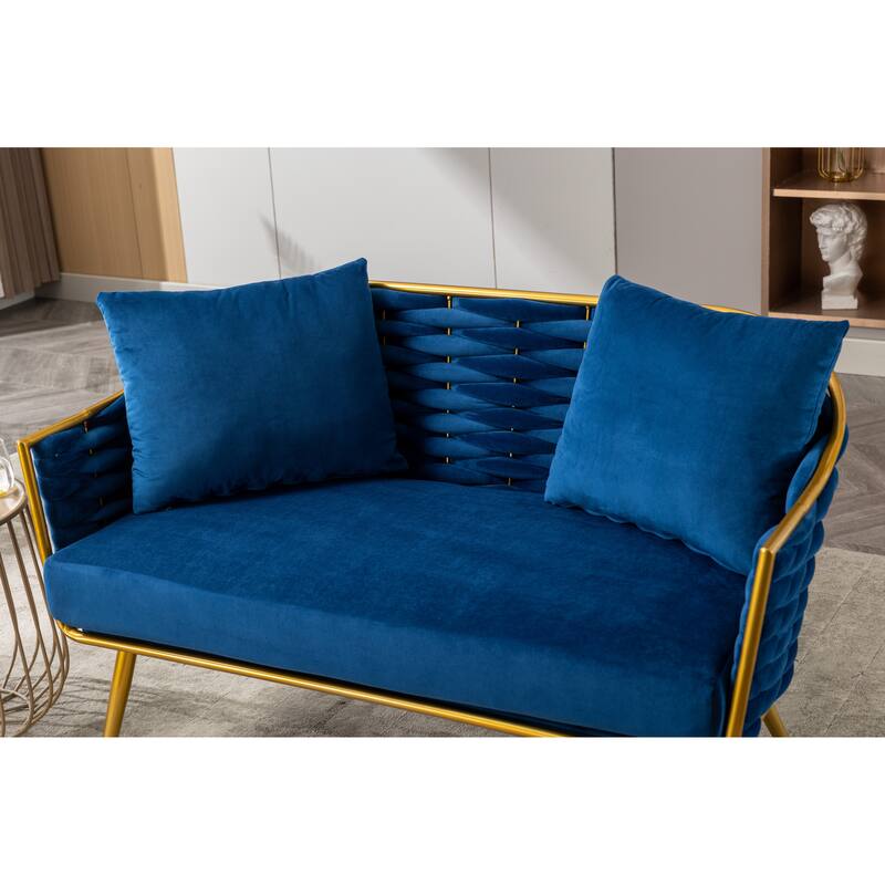 luxhomez Velvet Accent Chair Armsofa Tufted Sofa with Metal Frame for Living Room Bedroom Office Balcony Beige