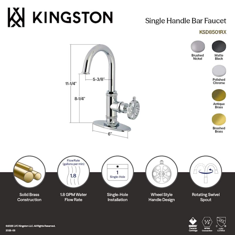 Kingston Brass Belknap One-Handle 1-Hole Deck Mount Bar Faucet