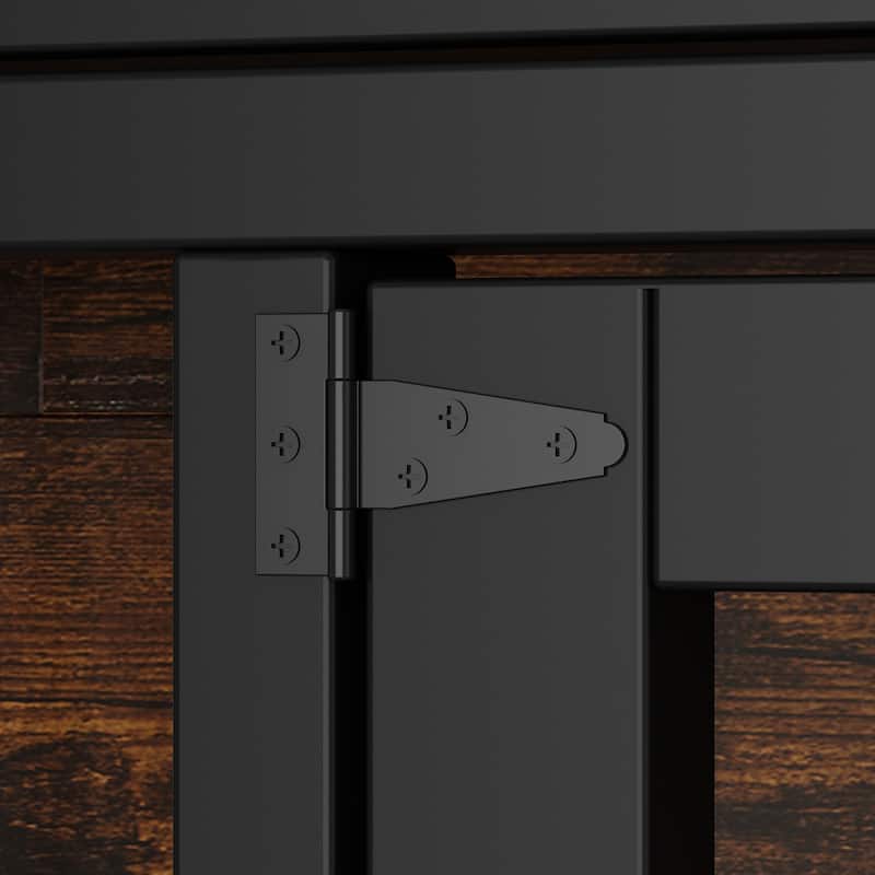 Furniture Style Double Dog Crate with Drawers, 64.6" Wooden Pet Kennel End Table, Removable Divider, Heavy Duty Metal Bars