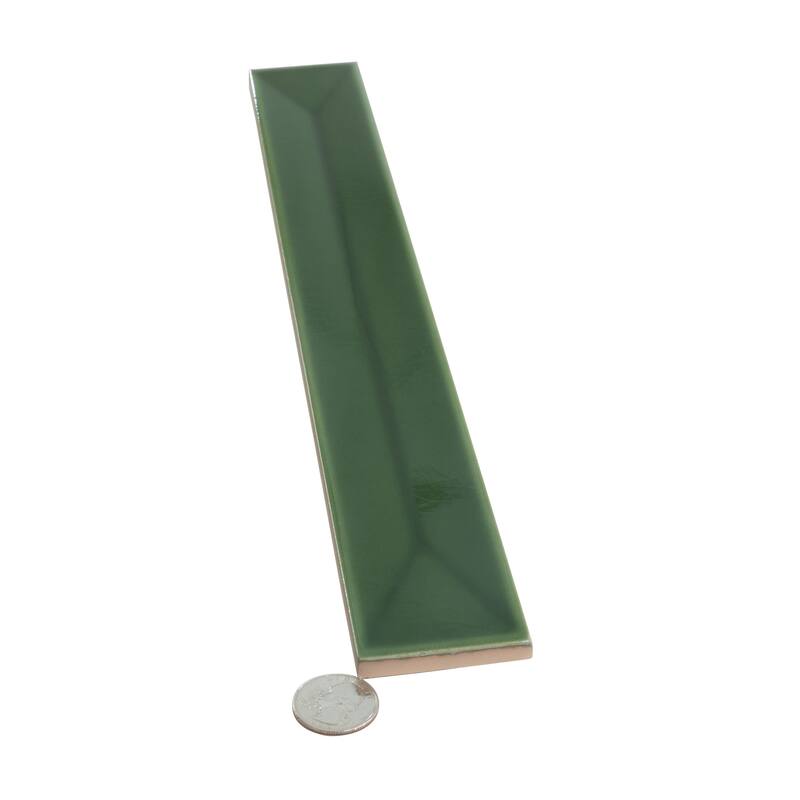 Apollo tile 2" x 16" Horizonte Glossy Forest Green Ceramic Tile (10.76 sq ft/case) - 50 Pack