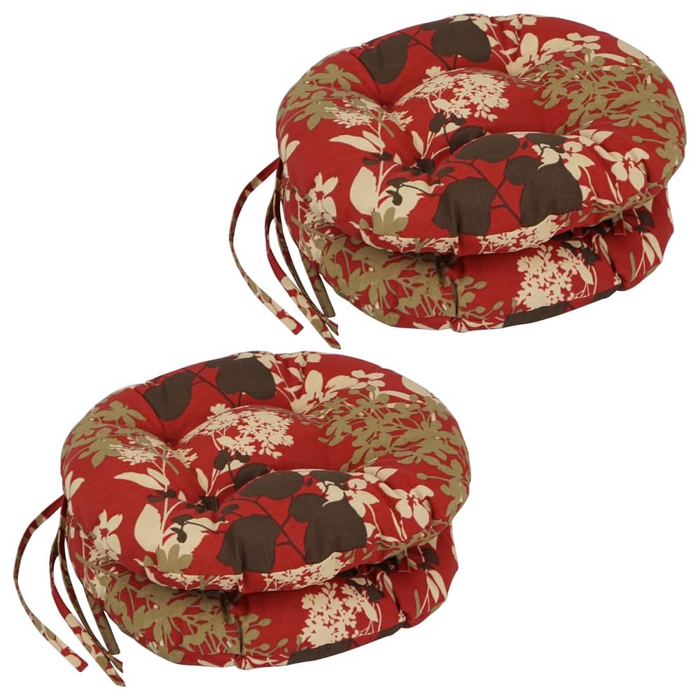 16-inch Round Tufted Indoor/Outdoor Chair Cushions (Set of 4) - 16"